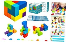 Set of 7 Multi Style 2 Magnetic Building Blocks - 3D Puzzle Cubes