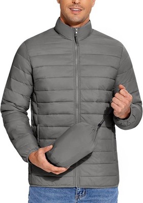 Men's Packable Puffer Jacket Lightweight Warm Windproof Winter Travel Coat
