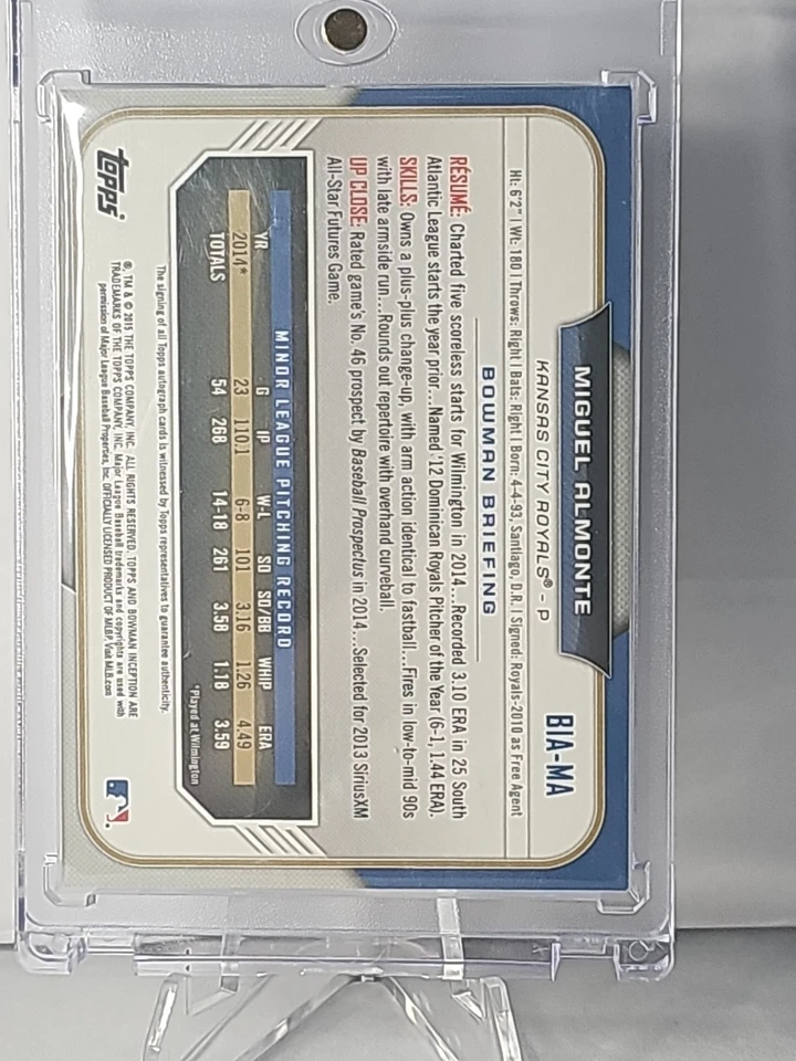 2015 Bowman Inception - Autographs Miguel Almonte #BIA-MA (AU, RC) - Image 2 of 2