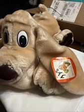 vintage Shalom toy company beagle hound dog pup 14 inches plush beige rare NWT