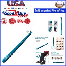 Long Blue Shoehorn 17-inch Ergonomic Handle, No Sharp Edges, Durable Plastic,...