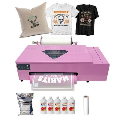 DTF A3+ Printer Set XP600 33cm Roll Film 1000ml Ink Powder Heat Transfer Machine