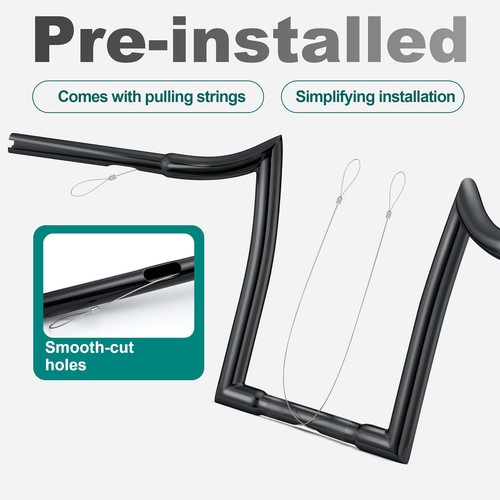 Harley Road Glide King 14" Ape Hanger 1.25" Fat Handlebar for XL Softail Dyna - 第 4/7 張圖片