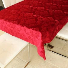 lovemyfabric Velvet Embossed Damask Tablecloth