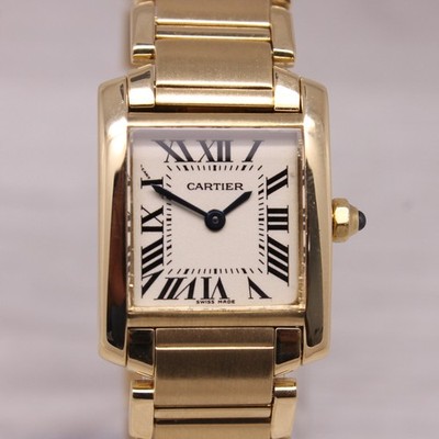 Cartier Tank Francaise 18k Gold Ladies 20mm Dress Watch ref.2385 Swiss Made