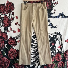 VTG Levi's Bellbottoms Bell Bottom Pants STA-PREST Beige Tan Disco Hippie 34x31