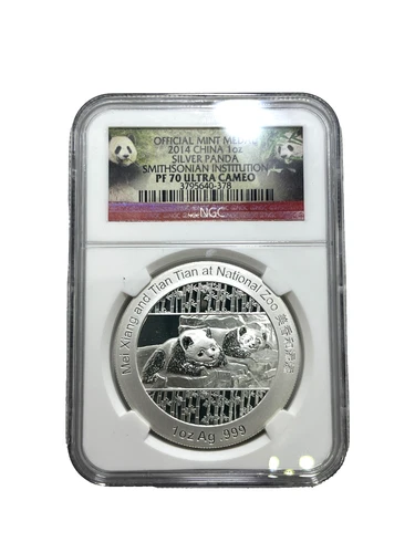 NGC China Panda 2014 1oz Silver Smithsonian Institution PF70 Ultra Cameo