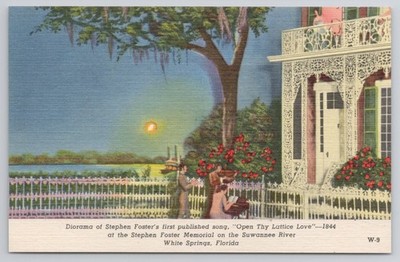 Stephen Foster Memorial White Springs FL ''Open Thy Lattice Love'' Diorama