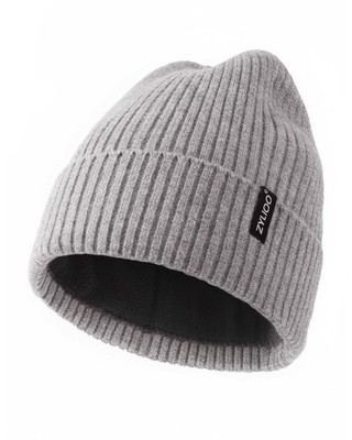 XXL Oversize Warm Lined Knit Hat,Large Size Stretchy Winter Ski Hats,Cold Wea...