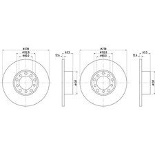 2x HELLA PAGID BREMSSCHEIBEN Ø278mm VORNE passend für MERCEDES-BENZ 123 52103