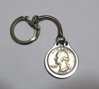 1962-D Washington Quarter Keychain - 90% Silver - Circulated Coin
