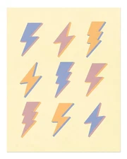 Retro Lightning Bolt Wall Art Poster - Vintage Pop Art Decor