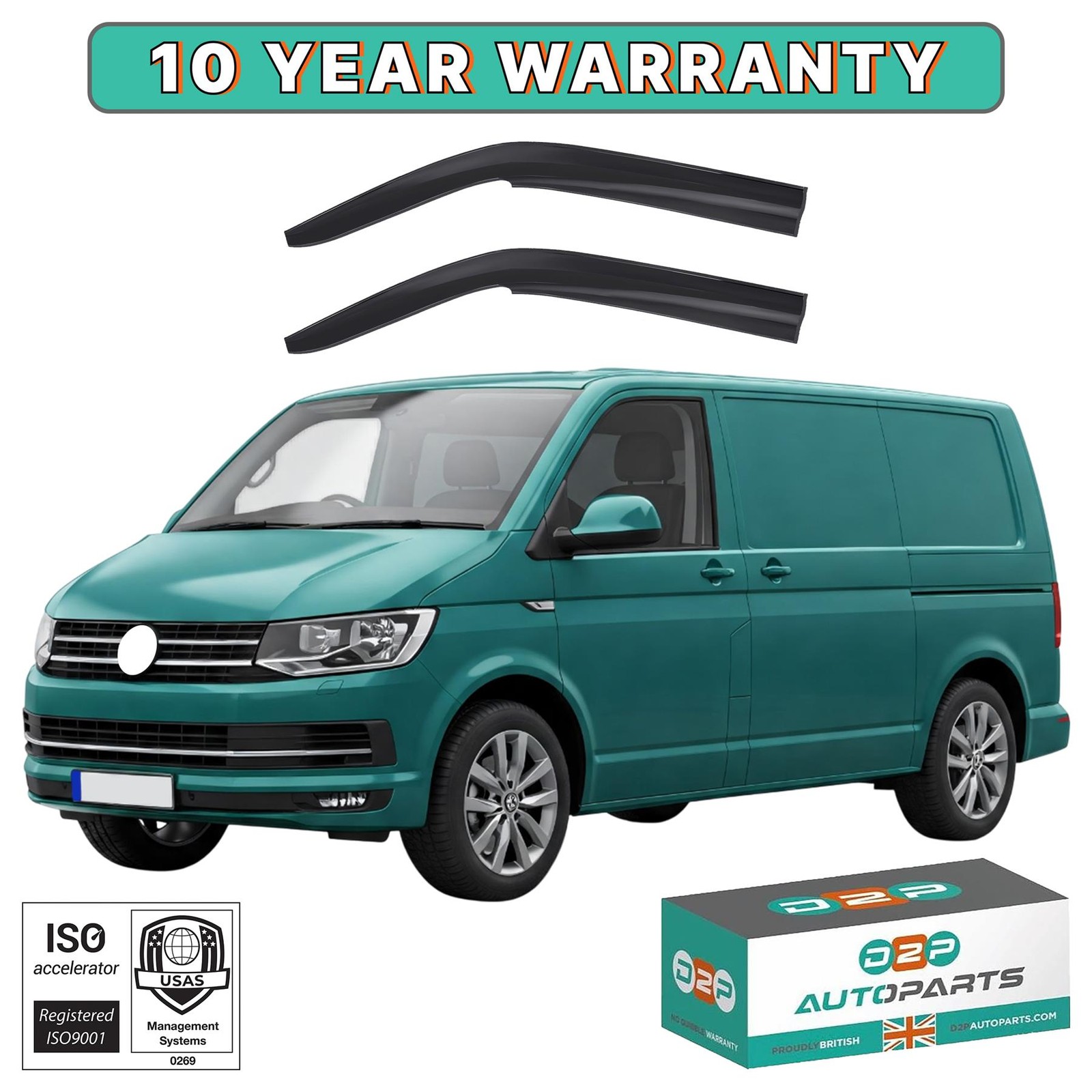 WIND DEFLECTORS FOR VW T5 T6 TRANSPORTER MULTIVAN CARAVELLE 2PCS