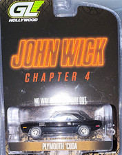 GreenLight Hollywood John Wick Chapter 4 1971 Plymouth 'Cuda 1:64 Black Diecast
