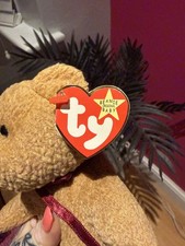 Rare TY Beanie Babies "Curly" The Bear vintage collectable tag errors retro