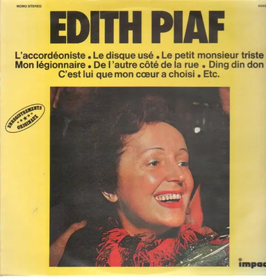 Edith Piaf FRENCH PRESSING NEAR MINT impact Vinyl LP