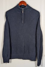 LL Bean Sweater Mens Size Medium 1/4 Zip Navy...