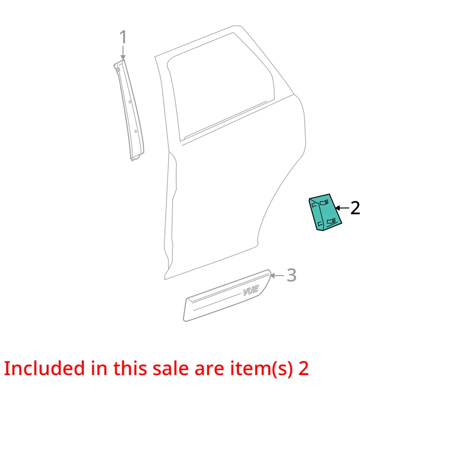 SE ADAPTA A PANEL SATURN VUE 2002-2005, ALETA RR S/D OTR, NEGRO 22699217 - NUEVO OEM 22699217 Foto 2 de 3