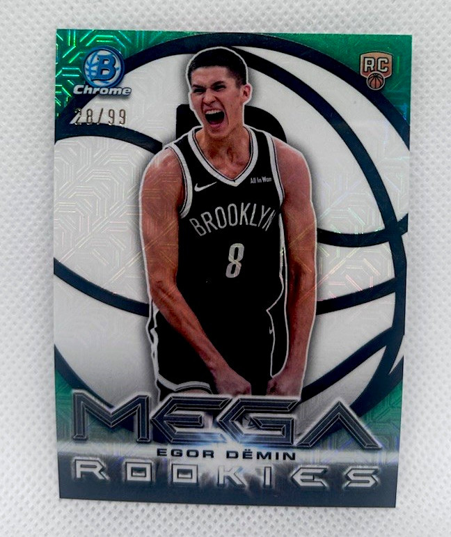 Topps 2025-26 Bowman Chrome Egor Demin Nets Mega Rookies MR-8 RC /99
