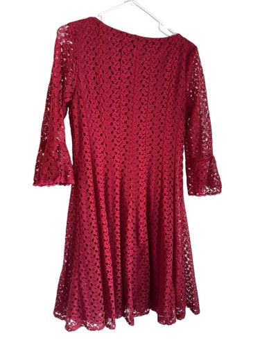Abito donna Rabbit Rabbit Rabbit Designs linea A taglia 6 marrone pizzo uncinetto - Foto 2 di 6