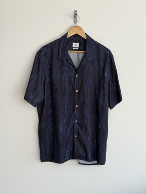 Paul Smith Hemd Kurzarm Blau Wood Affect Carpenter XL Casual Fit