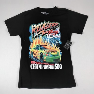 Young & Reckless Reckless Racing Team Tee Mens L Black Airbrushed Race Car...