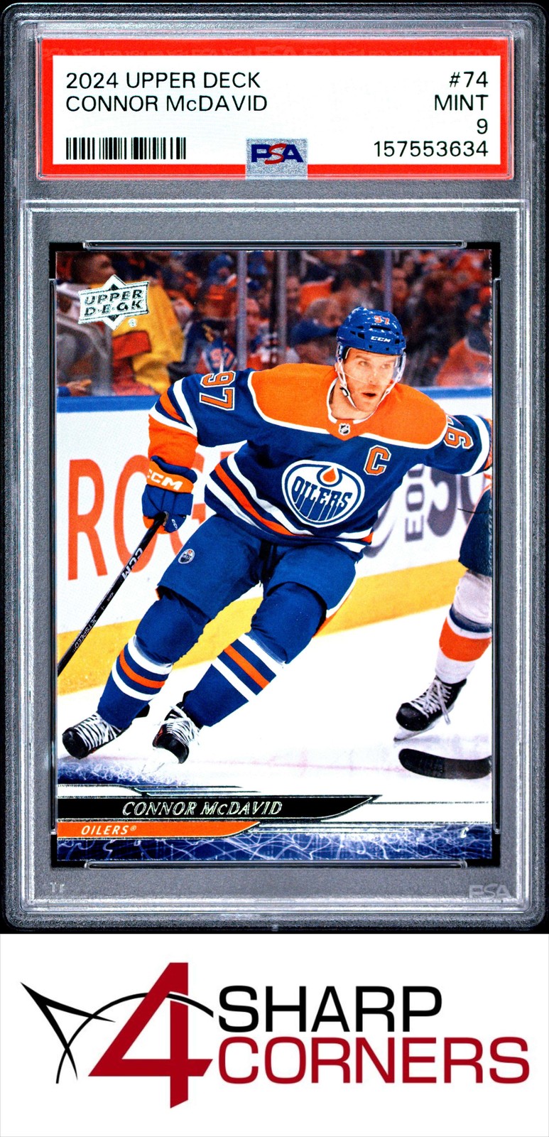 2024 UPPER DECK #74 CONNOR McDAVID OILERS PSA 9
