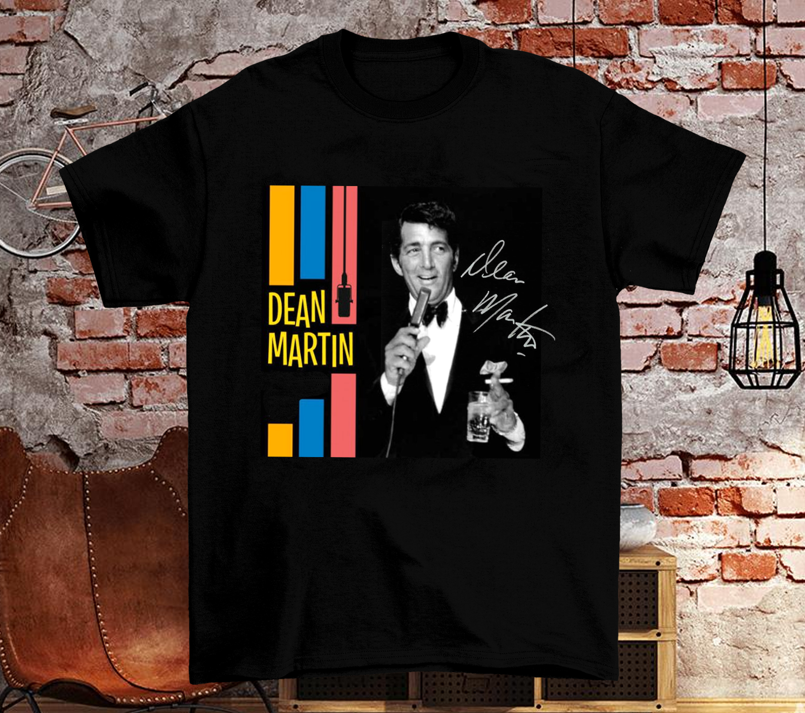 Dean Martin Signature Gift For Fan Black All size Cotton Shirt