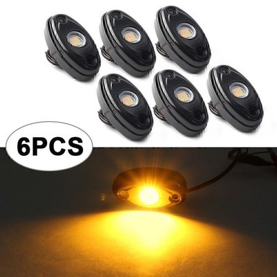 6x Gelbe  Rock Light für Truck Golf JEEP ATV SUV Trail Rig Bar Lamp tb
