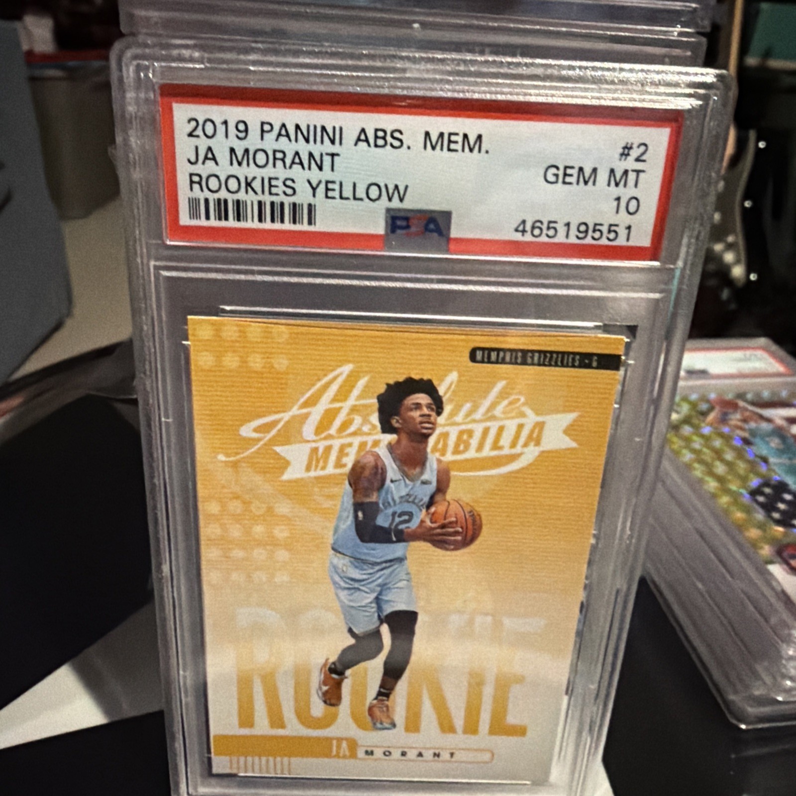 2019-20 Panini Absolute Memorabilia - Rookies Yellow Ja Morant #2 (RC) PSA 10