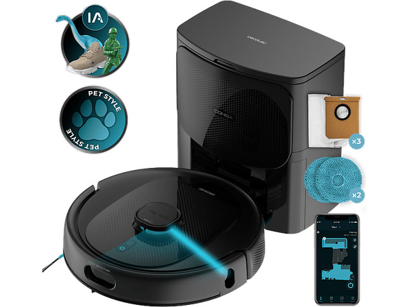 Cecotec Conga 9990 AI Spin Revolution Ultra Power Home,240 min, Base autovaciado