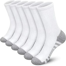 6 Pairs Mens Sports Socks Cotton Rich Cushioned Football Crew Sock Size 6-11 UK