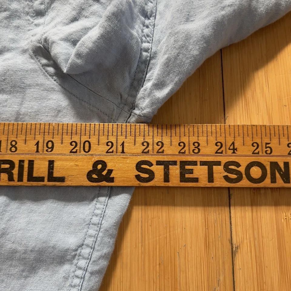 Camisa masculina Todd Snyder + Baird McNutt azul celeste média 100% linho irlandês adulto - Imagem 3 de 4