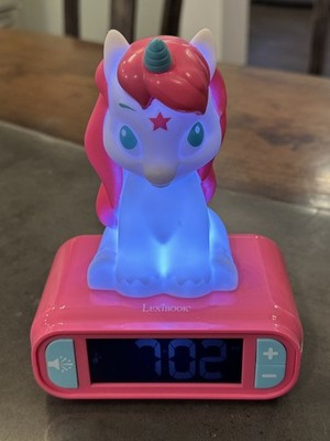 Lexibook Unicorn Digital Alarm Clock for Kids with Night Light Snooze & Sounds