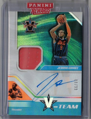 #ad #ad Jerami Grant auto autograph jersey card 99 2018 19 Panini Vanguard V Team $12.99