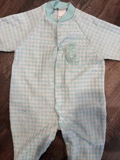 Vintage Healthtex Sleeper Aqua Giraffe Size 6-9 Months