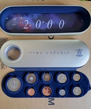 2000 MILLENIUM ZEITKAPSEL 9 Stück Kursmünzensatz Neu Silber PP Münze BU
