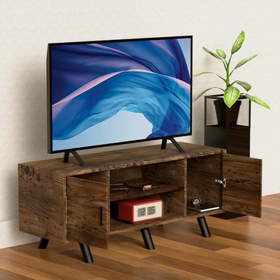 TV Stand Industrial TV Media Console Table for TV's Up to 55'' w/ Storage Shelf