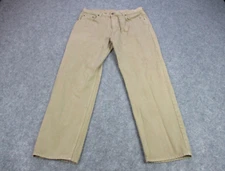 LA Gate Jeans Mens 38 Brown Beige Denim Straight Leg Skater Grunge Fade 90s Y2K