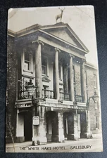 1938 postcard RPPC real photo White Hart Hotel Salisbury England UK posted