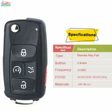 For VW VOLKSWAGEN Keyless New Remote Key Fob Transmitter 561 837 202 A /202 D