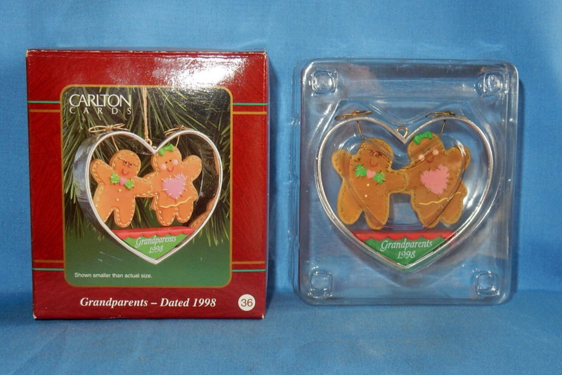 Carlton Cards 1998 Grandparents Cookie Cutter Gingerbread Christmas Ornament