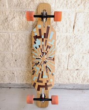 Longboard Tien Tan Caricato Bambù 39" Flex 2 Paris Camion Ruote Orangatang Buono