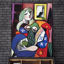Woman With Book by Picasso Canvas Paintings On the Wall Art Posters 