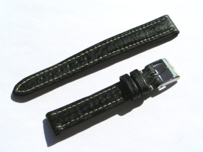 Breitling Band 15mm Hai schwarz black negra Shark Strap mit Dornschliesse 034-15