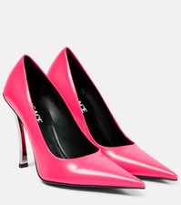Versace Pin Point Leather Pointed Toe Pump Heels Pink Size 39/ 9 NWT $1,325