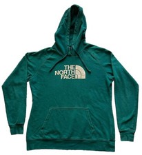 The North Face Hoodie Womens L Large Green Pullover Sweater Pocket Spell Out