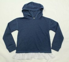 Kids Blue Hoodie Sweatshirt Chiffon Ruffle Size 6