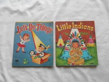 1953  1958- WHITMAN-LET'S DO THINGS-LITTLE INDIANS-COLORING ACTIVITY BOOK-USED