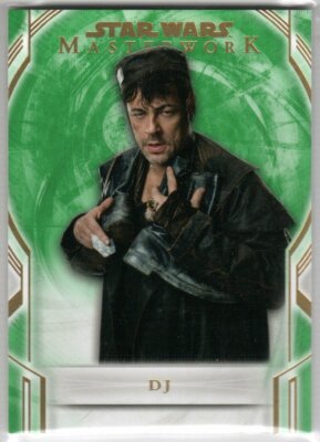STAR WARS 2018 TOPPS MASTERWORK GREEN PARALLEL BASE 86 BENICIO DEL TORO DJ 22/99